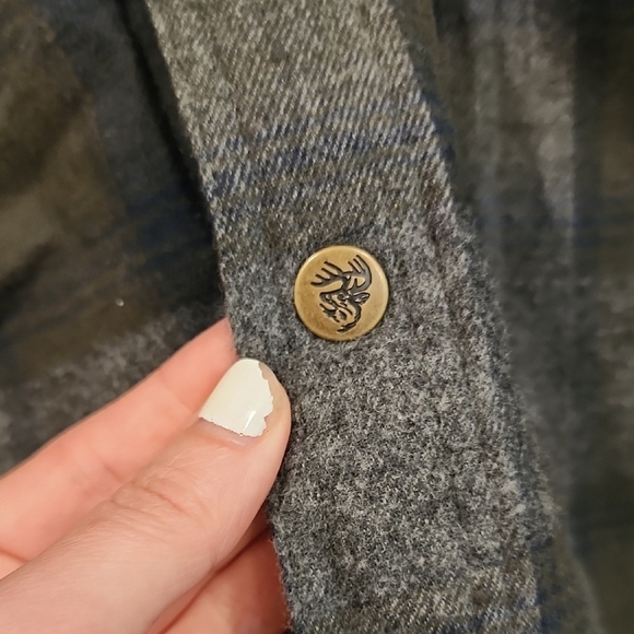 Legendary Outfitters Blue, Green,and Grey Hooded Flannel Quilted Jacket - Picture 8 of 13